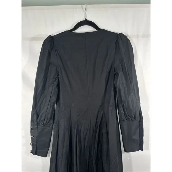 NWT $278 Reformation [‎ 2 ] Halia Long Sleeve Button-Up Dress in Black - Picture 13 of 15